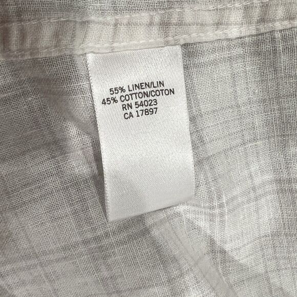 Banana Republic Shirt Mens Extra Large Gray Roll Tab Long Sleeve Linen Blend - Picture 8 of 9